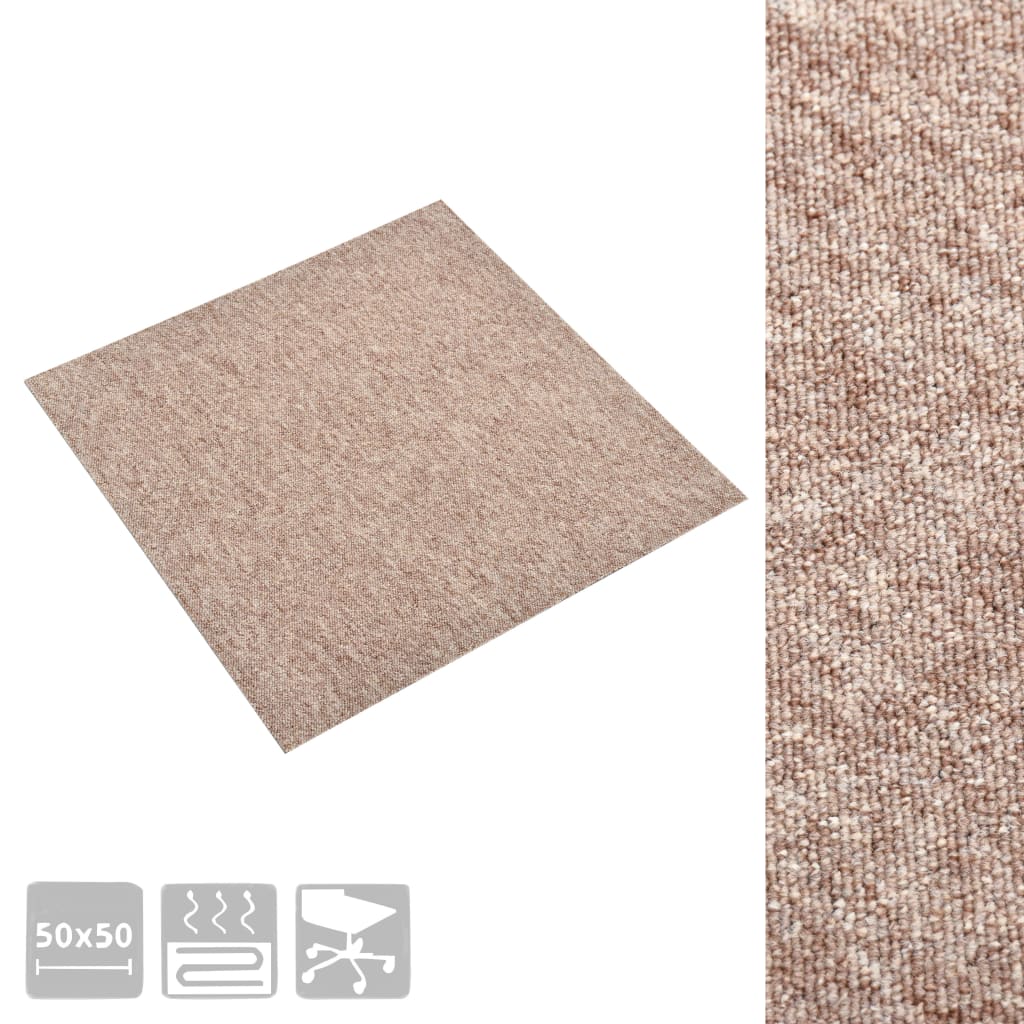 Tæppefliser 20 stk 5 m² 50x50 cm Beige