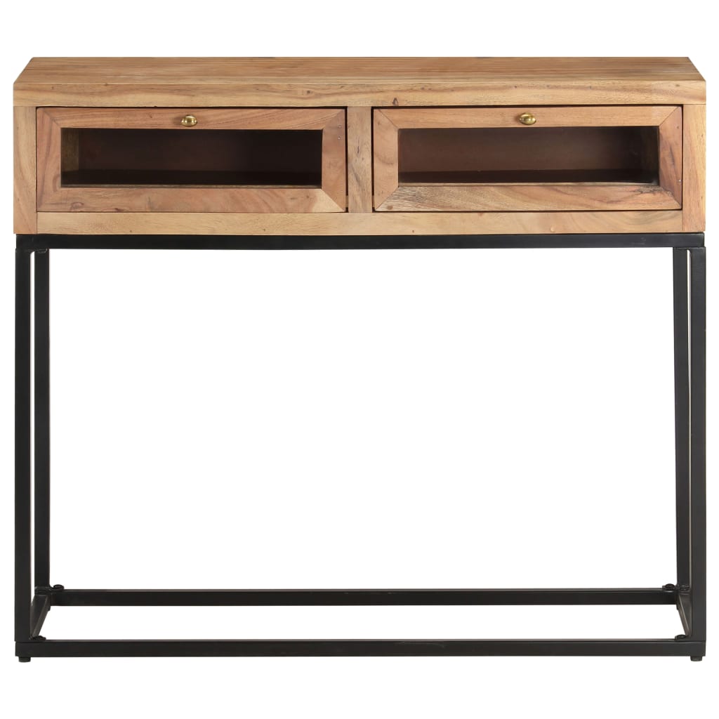 Konsolbord 90x35x76 cm massivt akacietræ