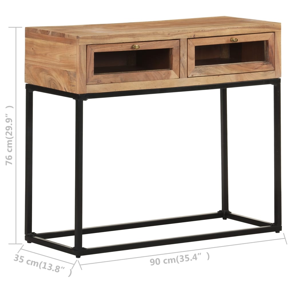 Konsolbord 90x35x76 cm massivt akacietræ