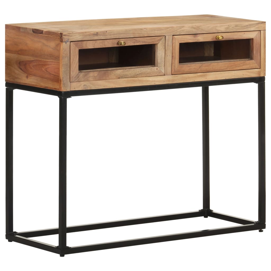 Konsolbord 90x35x76 cm massivt akacietræ