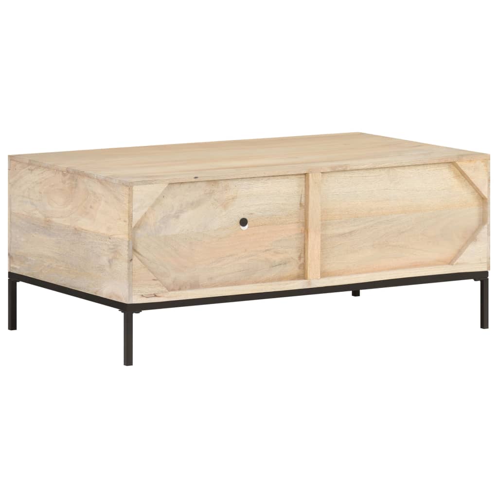Sofabord 90x50x37 cm mango massivt træ og stok
