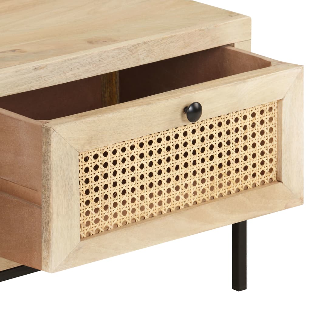 Sofabord 90x50x37 cm mango massivt træ og stok