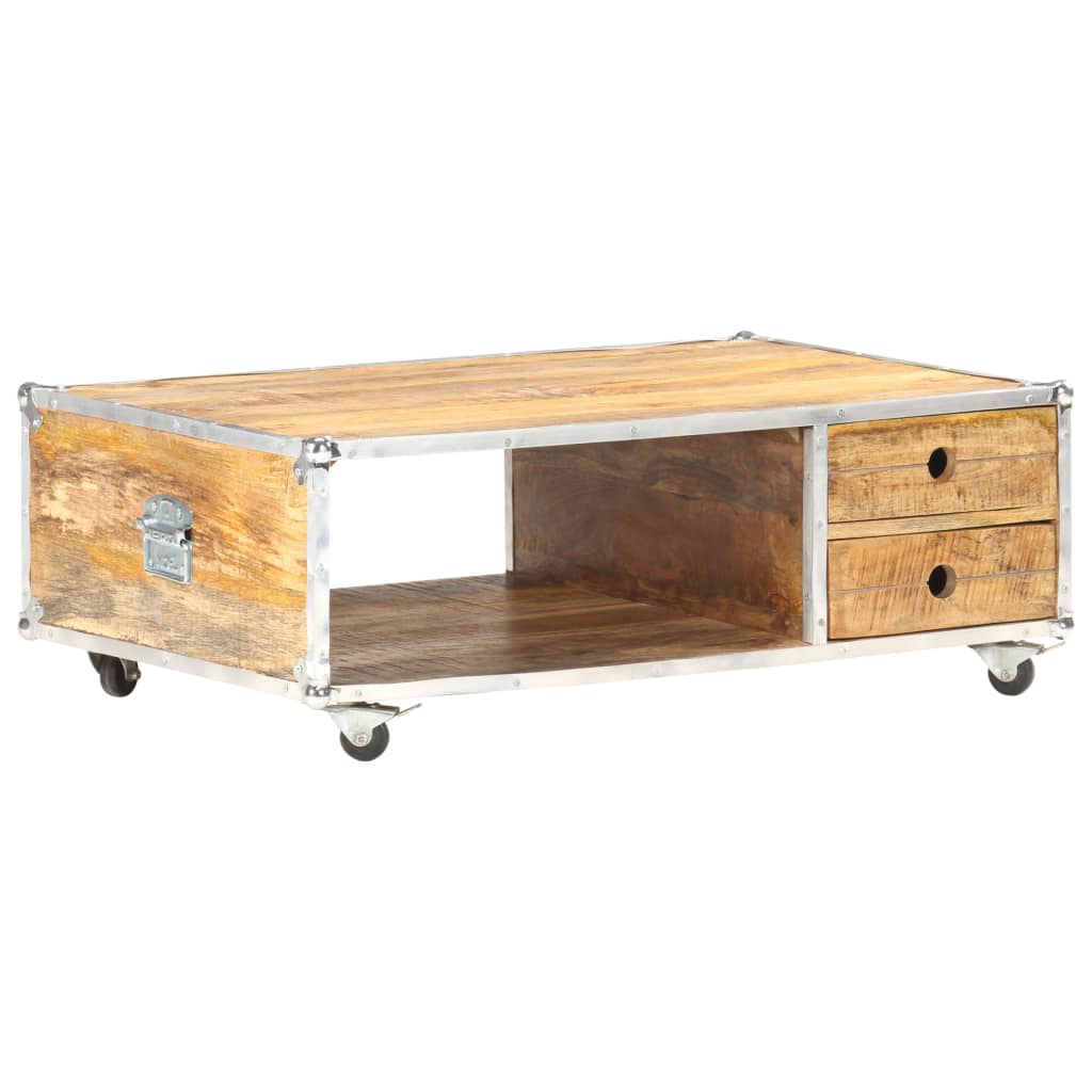Sofabord 89x59x33 cm Massivt groft mangotræ