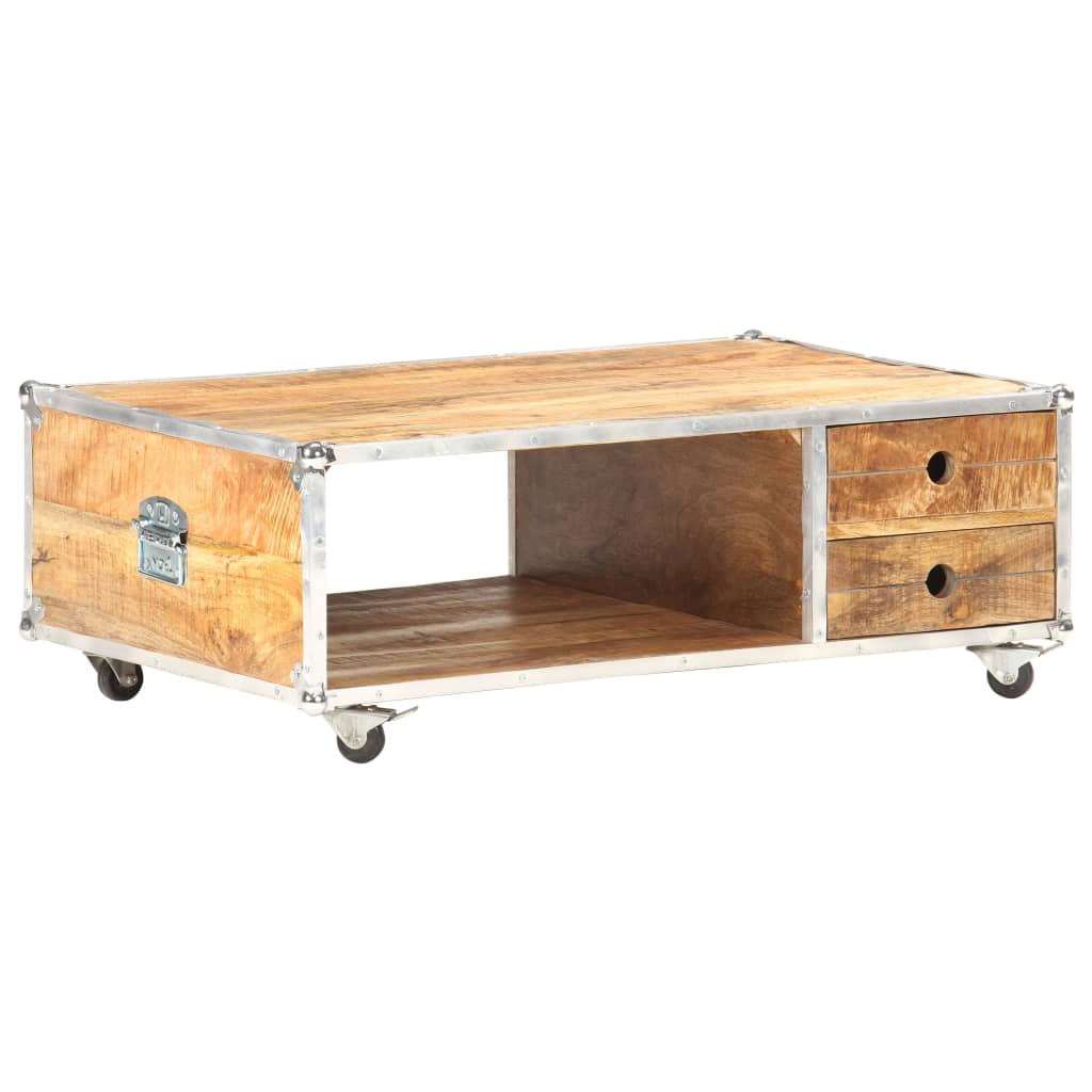 Sofabord 89x59x33 cm Massivt groft mangotræ