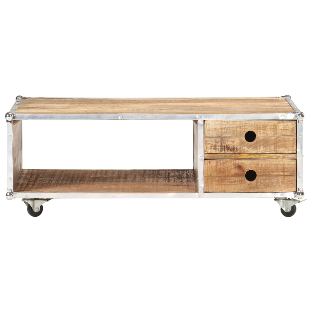 Sofabord 89x59x33 cm Massivt groft mangotræ