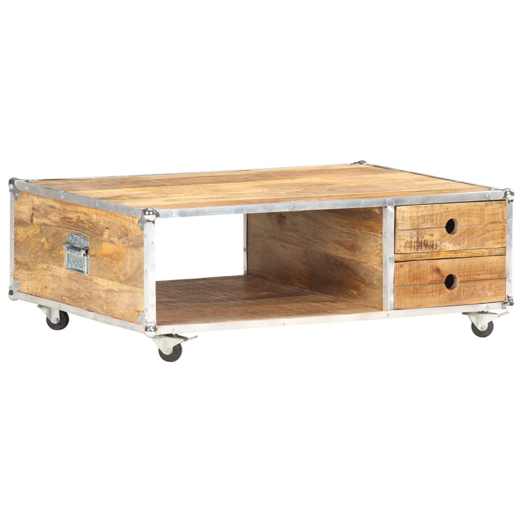 Sofabord 89x59x33 cm Massivt groft mangotræ
