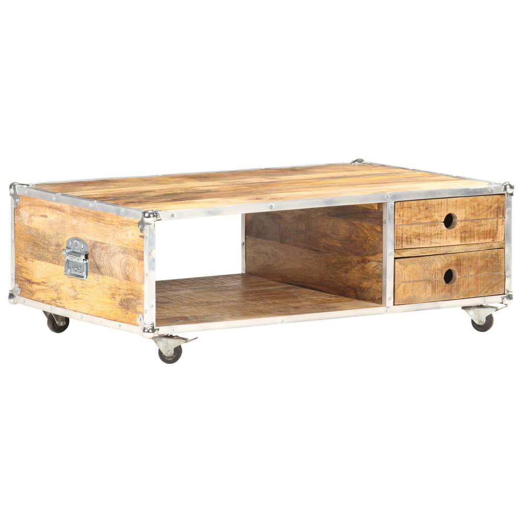 Sofabord 89x59x33 cm Massivt groft mangotræ