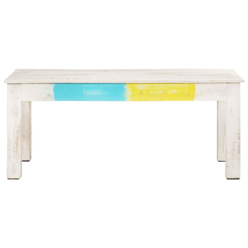 Sofabord Hvid 110x60x45 cm Massivt mangotræ