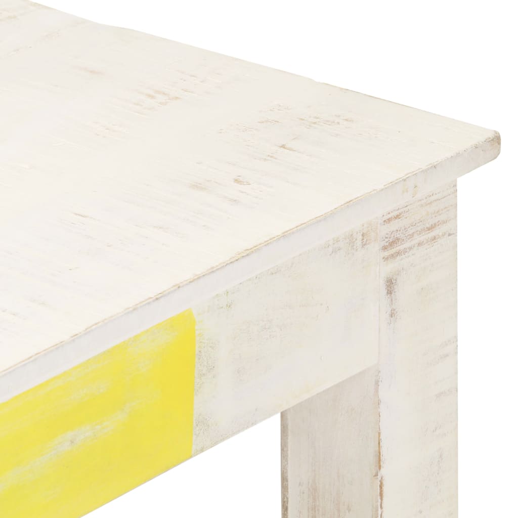 Sofabord Hvid 110x60x45 cm Massivt mangotræ