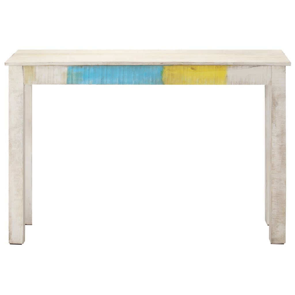 Konsolbord Hvid 115x35x77 cm Groft mangotræ