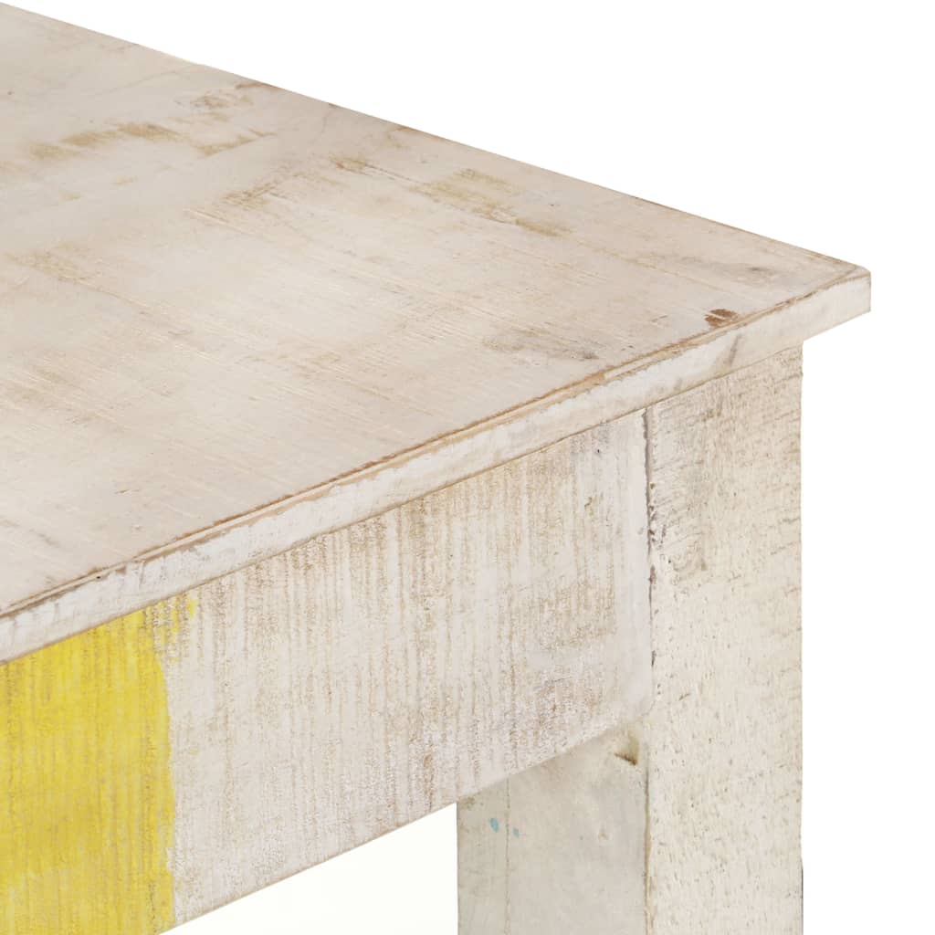 Konsolbord Hvid 115x35x77 cm Groft mangotræ