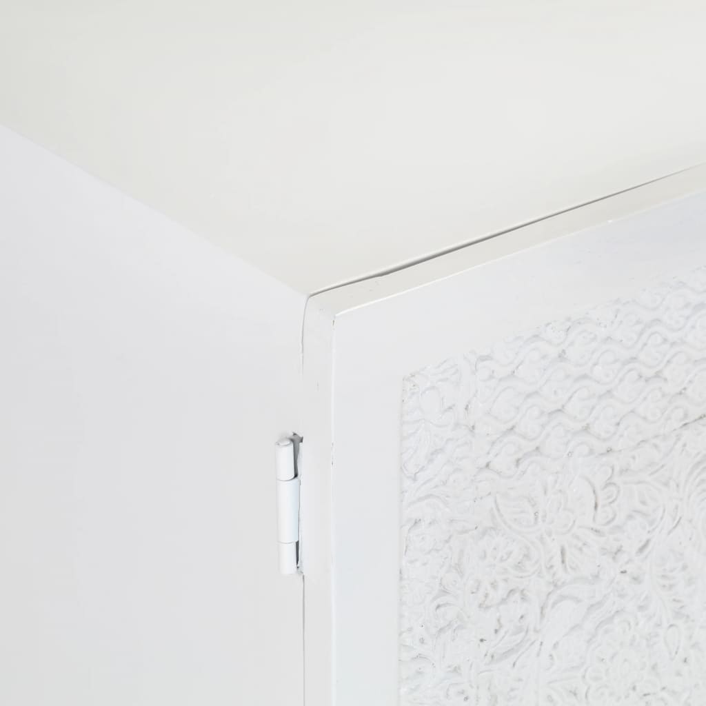 TV-skab Hvid 115x30x46 cm Massivt mangotræ