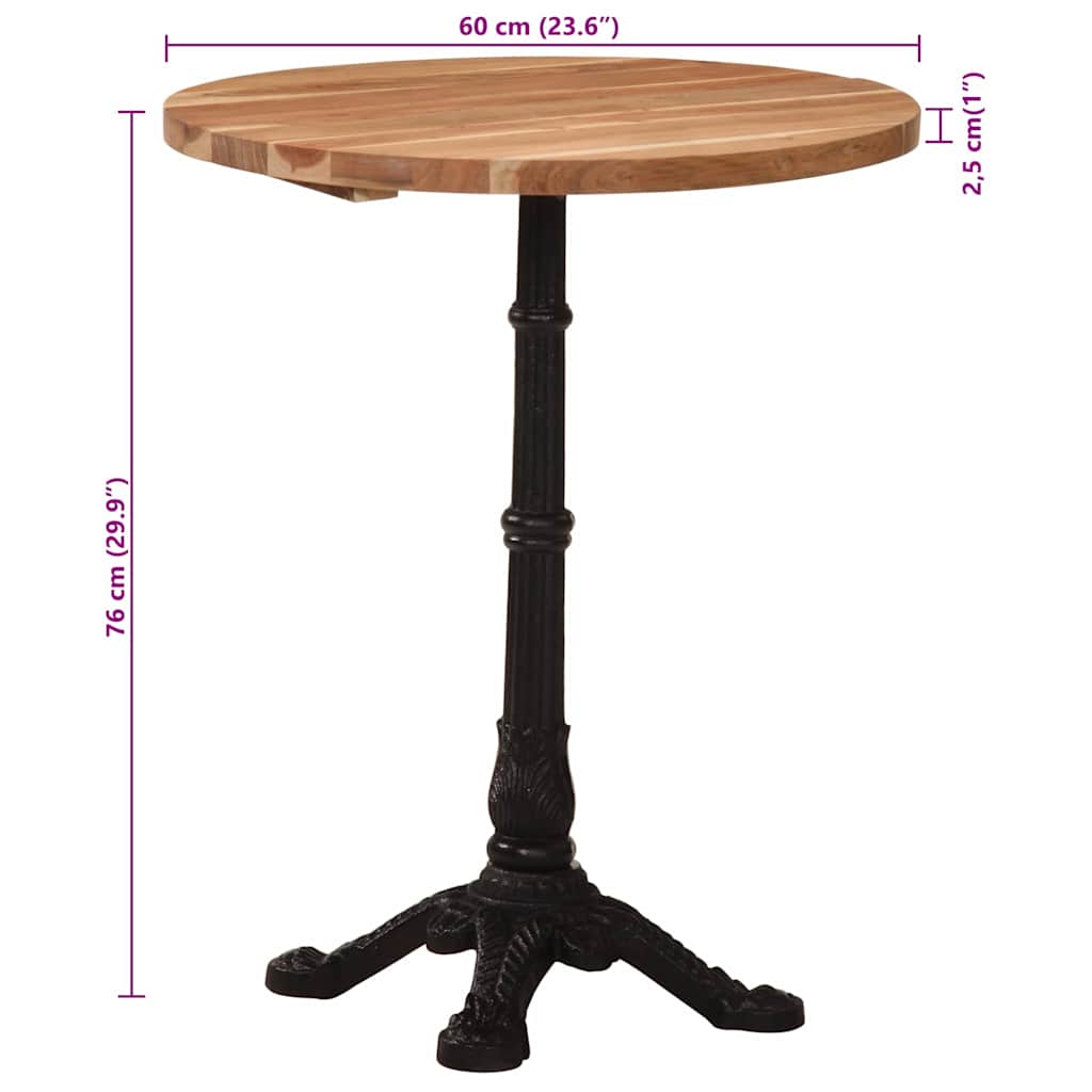 Bistrotisch Ø60x76 cm Akazie Massivholz