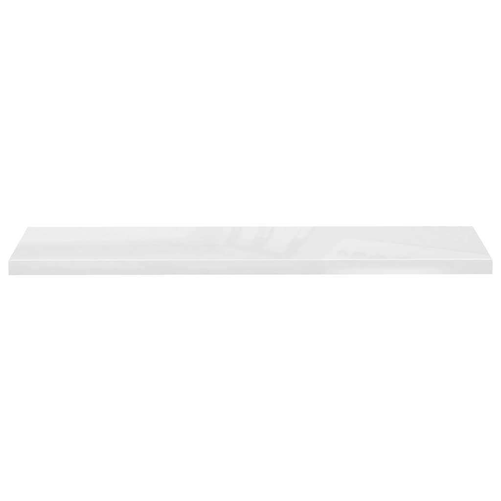 Flydende hylder 4 stk Højglans hvid 120x23,5x3,8 cm MDF