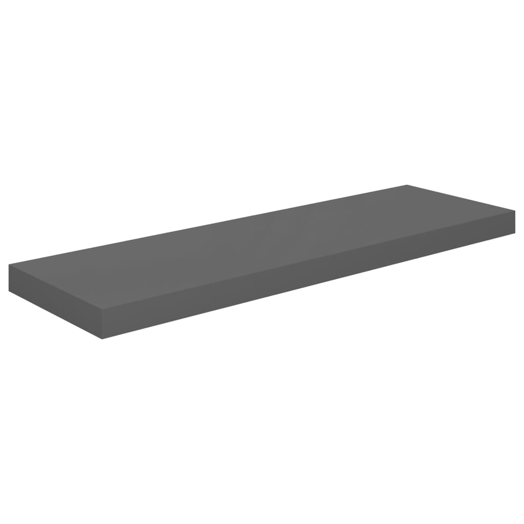 Flydende hylder 4 stk Grå højglans 80x23,5x3,8 cm MDF