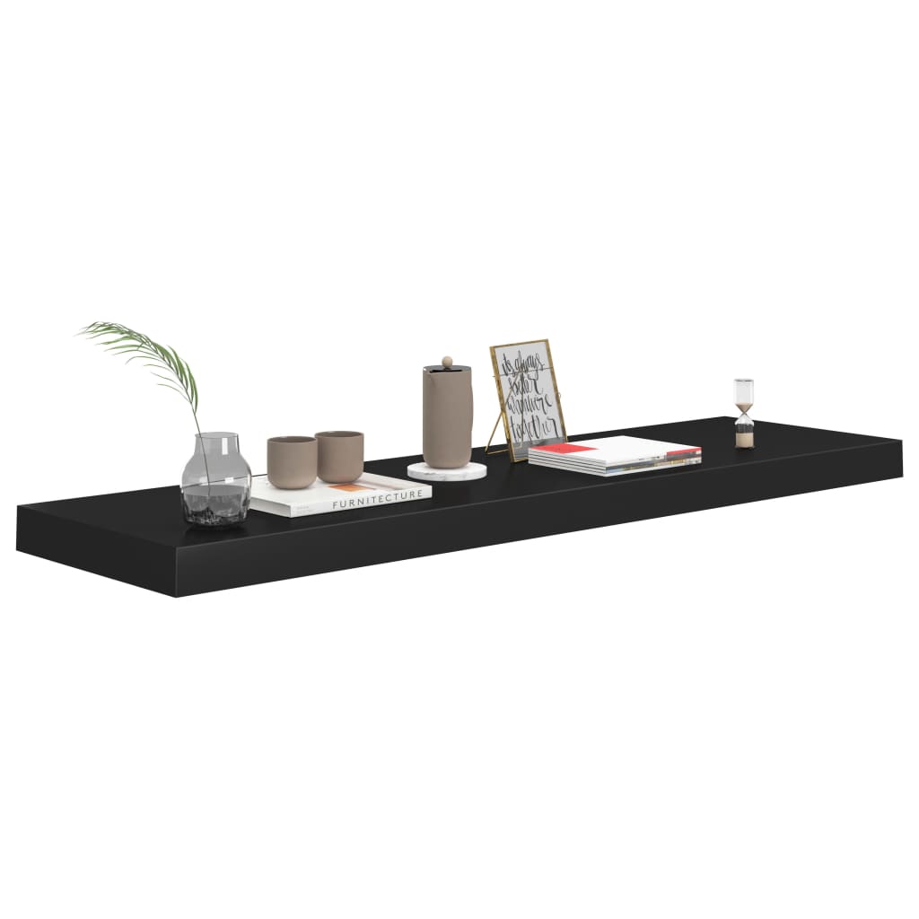 Flydende hylder 4 stk Sort 90x23,5x3,8 cm MDF