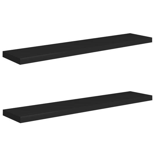 Schweberegale 2 Stk. Schwarz 120x23,5x3,8 cm MDF