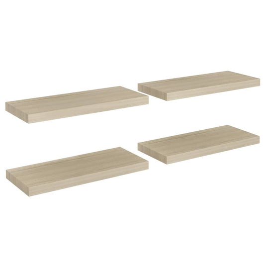 Schwebende Wandregale 4 Stk. Eichefarben 60x23,5x3,8cm MDF