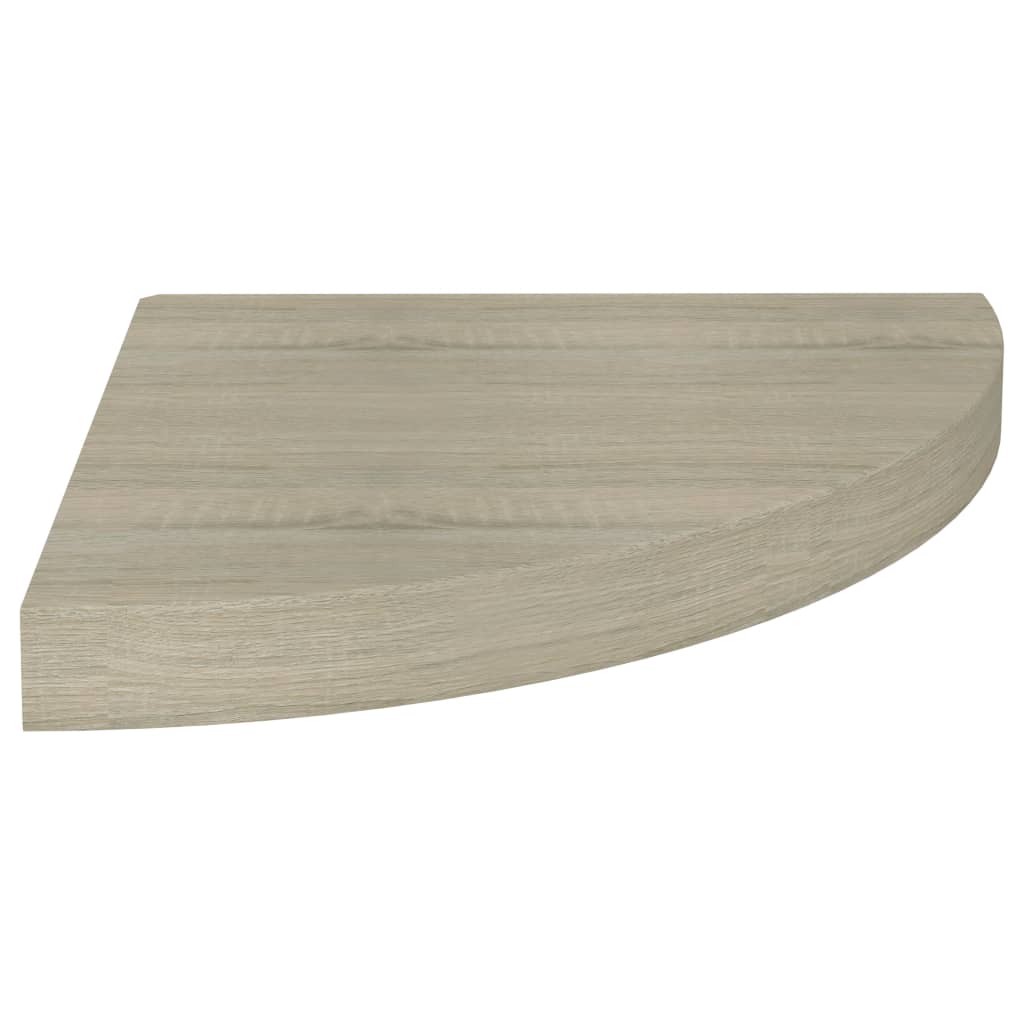 Hjørne svævende hylder 2 stk Eg look 35x35x3,8 cm MDF