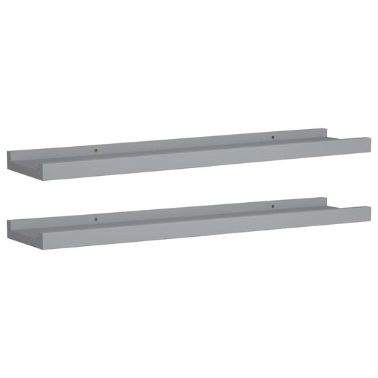 Bilderleisten 2 Stk. Grau 60x9x3 cm MDF