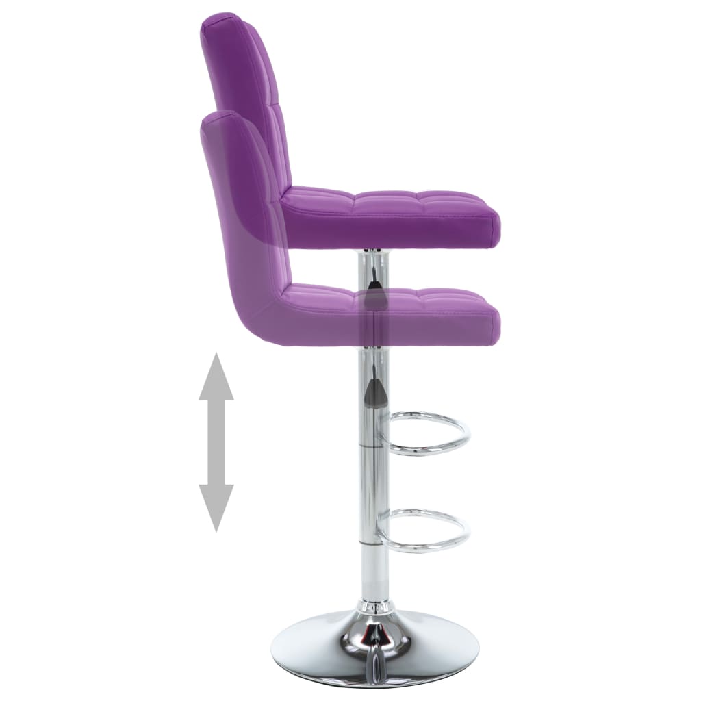 Barhocker 2 Stk. Lila Kunstleder