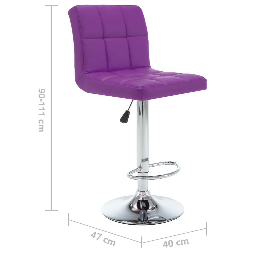 Barhocker 2 Stk. Lila Kunstleder