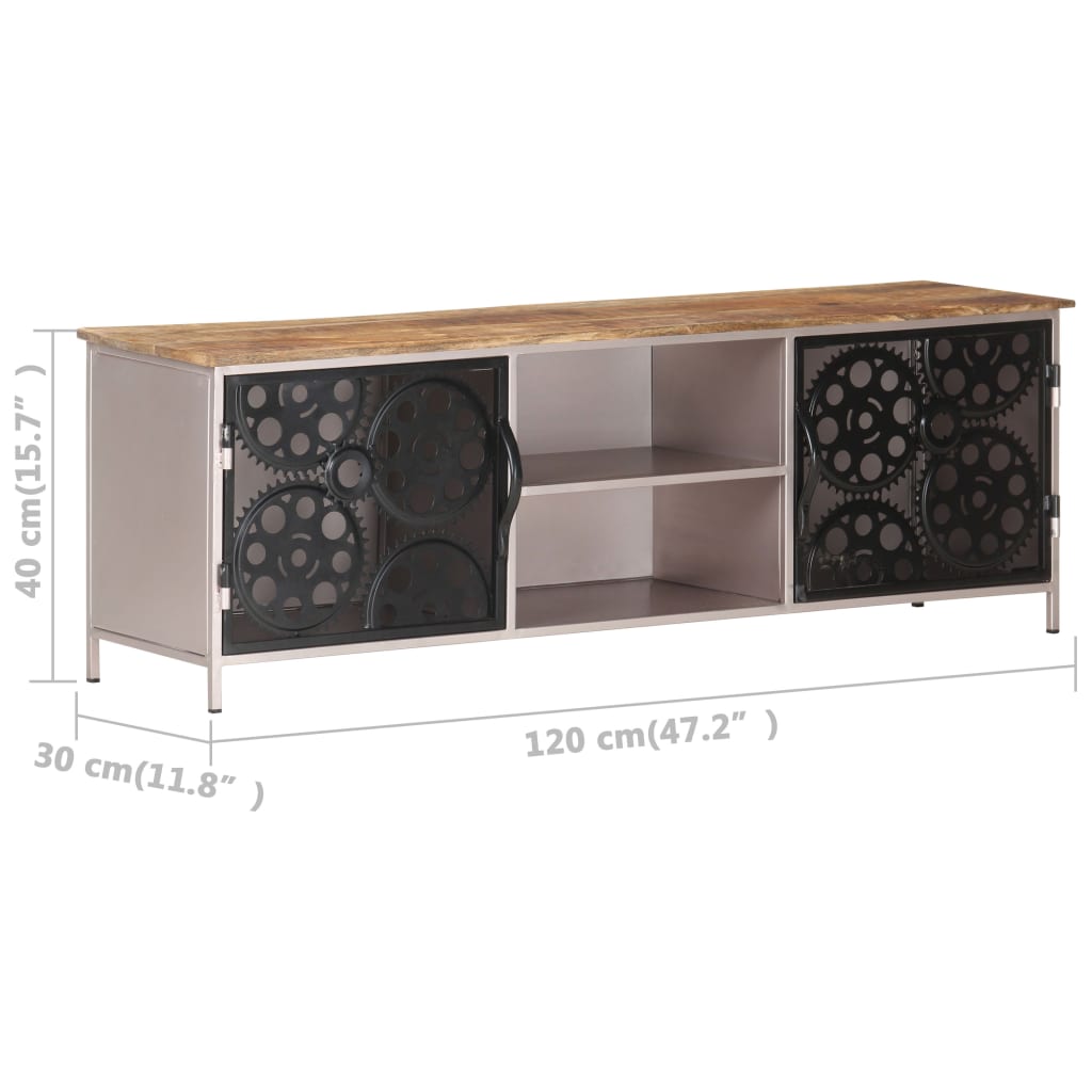 TV-skab 120x30x40 cm Groft mangotræ