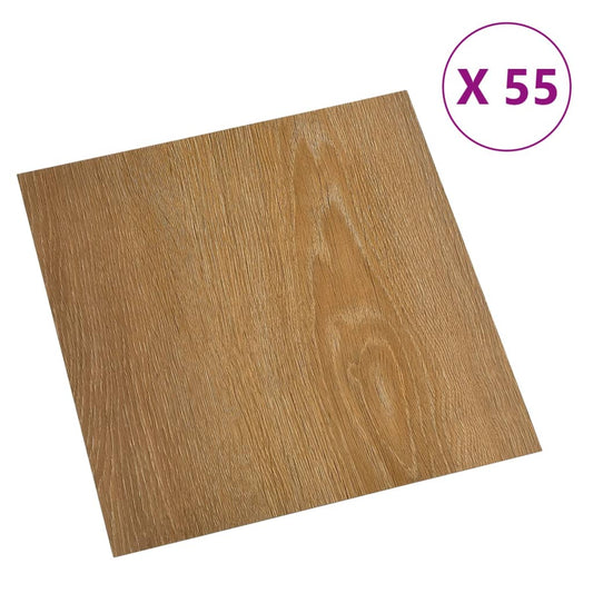 PVC-Fliesen Selbstklebend 55 Stk. 5,11 m² Braun