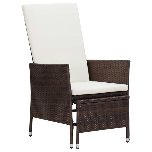 2-tlg. Garten-Lounge-Set mit Kissen Poly Rattan Braun