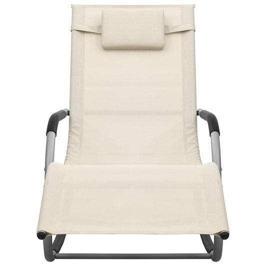 Sonnenliege Textilene Creme und Grau