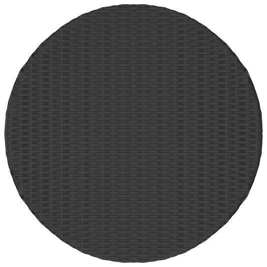 Teetisch Schwarz 68x68x30 cm Poly Rattan