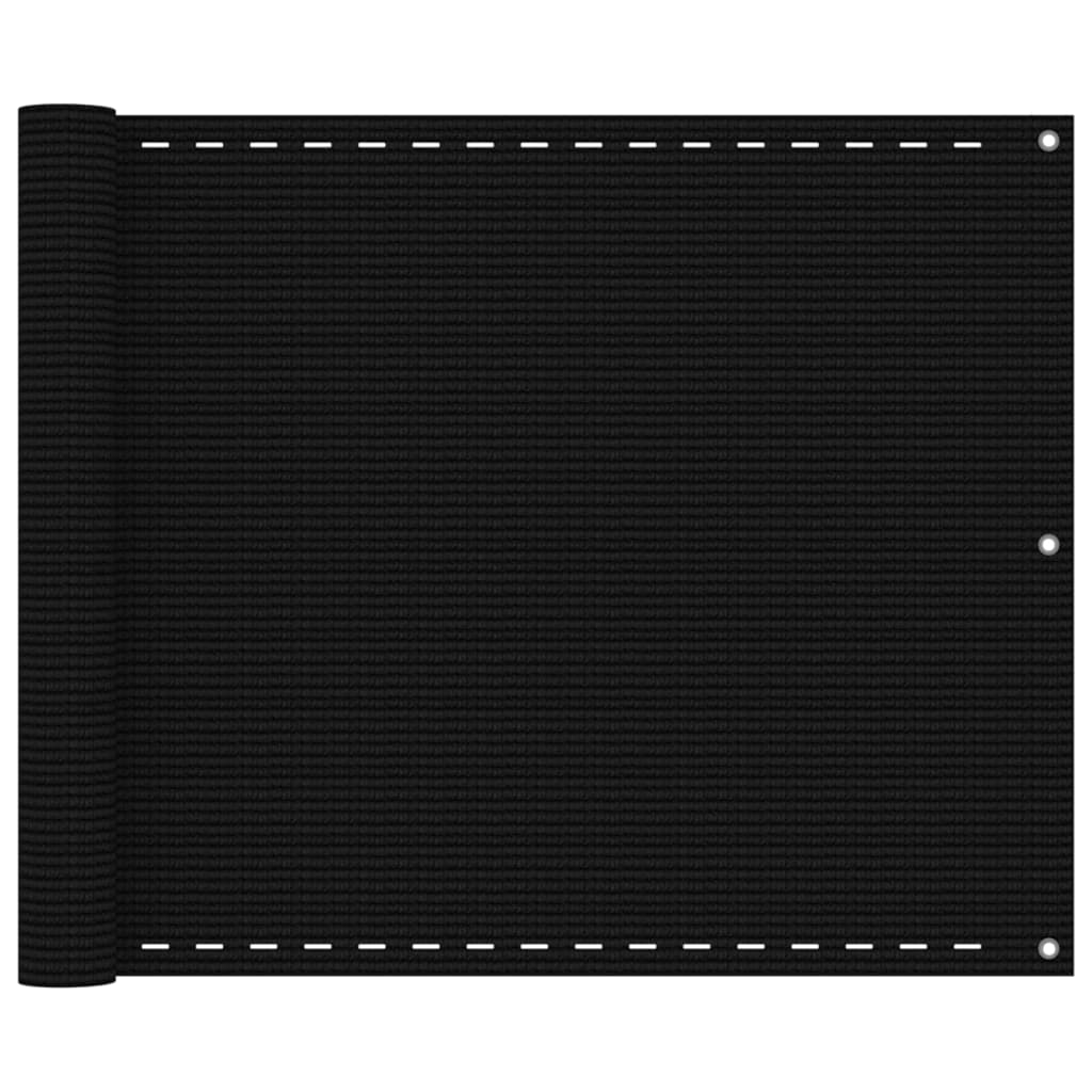 Balkon-Sichtschutz Schwarz 75x400 cm HDPE