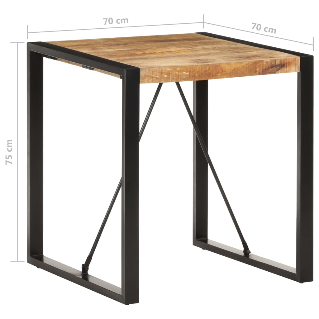 Spisebord 70x70x75 cm Groft mango massivt træ