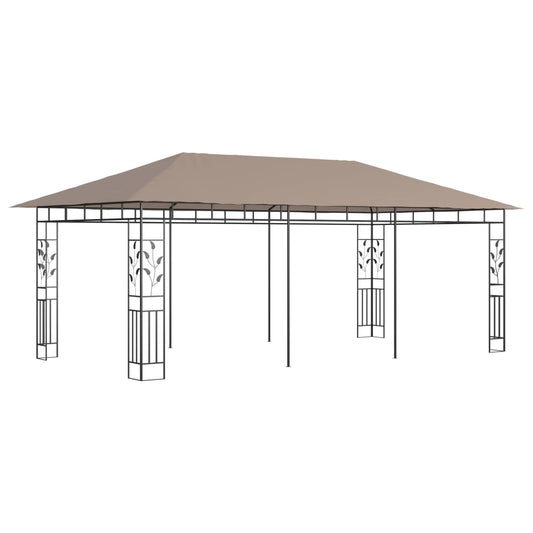 Pavillon mit Moskitonetz 6x3x2,73 m Taupe 180 g/m²