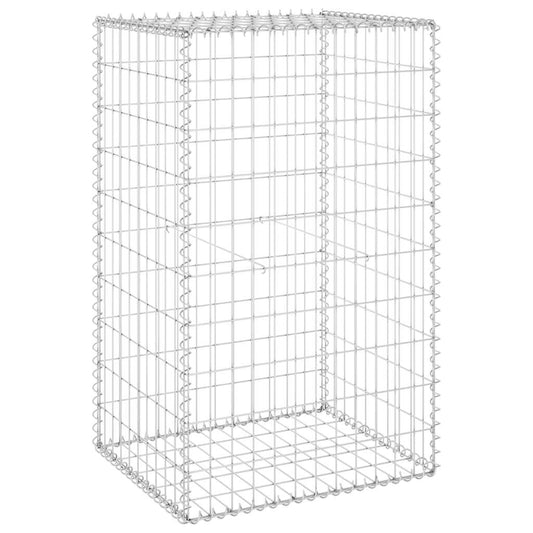 Gabionenwand mit Abdeckung Verzinkter Stahl 60x50x100 cm