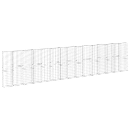 Gabionenwand mit Abdeckung Verzinkter Stahl 900x30x200 cm