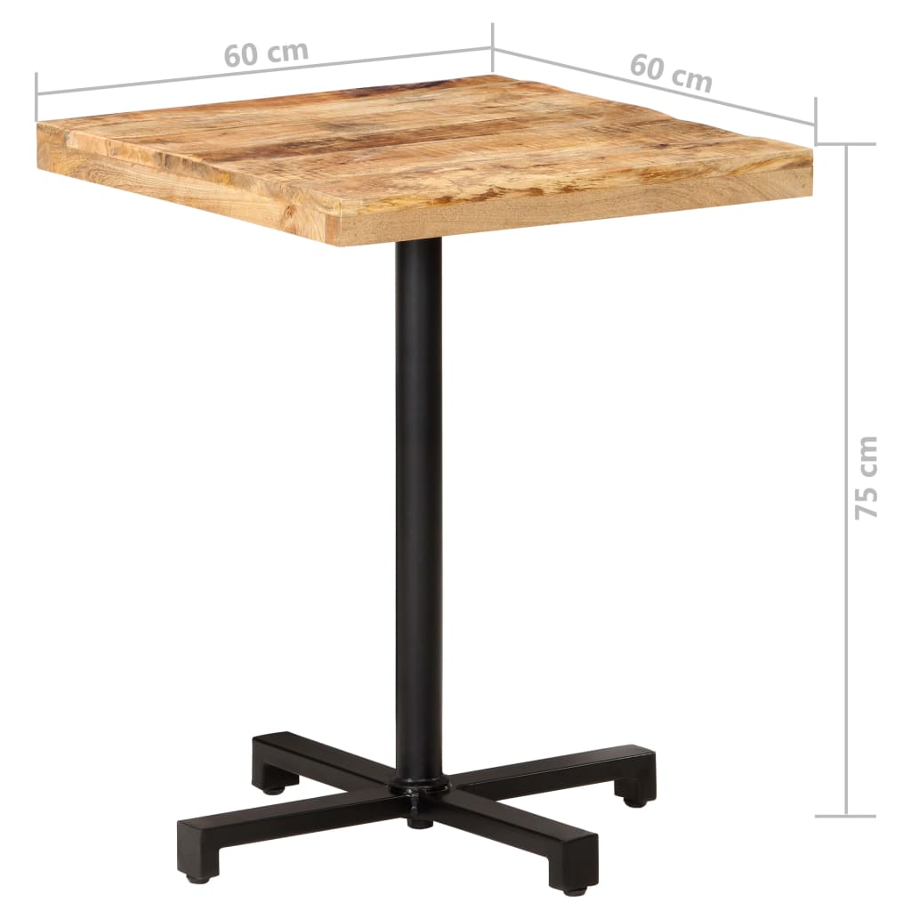 Bistro Bord Firkantet 60x60x75 cm Groft Mango Træ