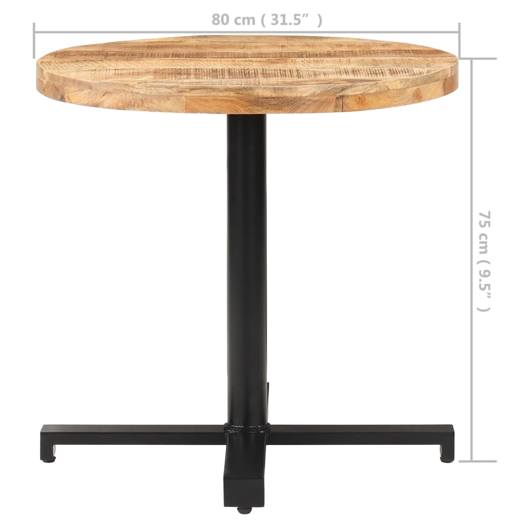 Bistro Bord Rundt Ø80x75 cm Groft Mango Træ