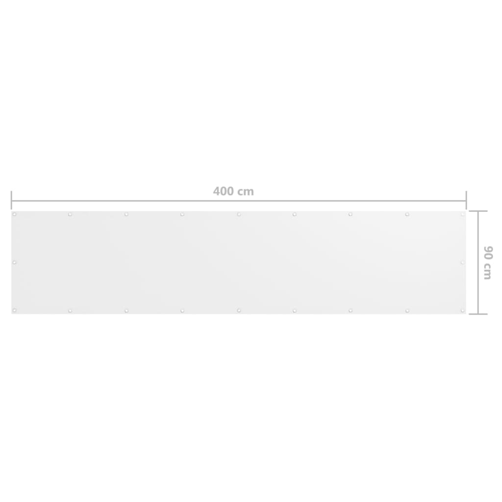 Balkon-Sichtschutz Weiß 90x400 cm Oxford-Gewebe