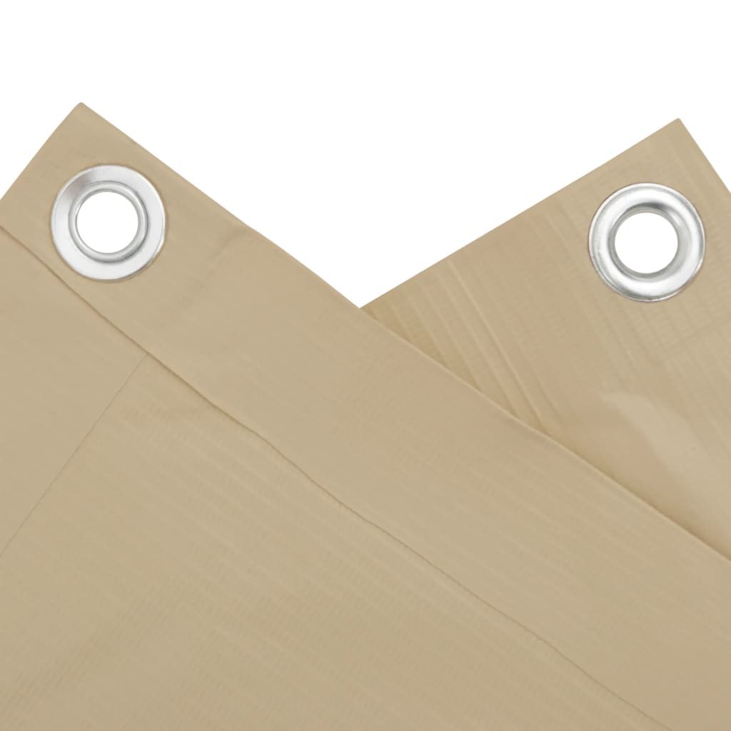 Balkon-Sichtschutz Beige 75x500 cm Oxford-Gewebe