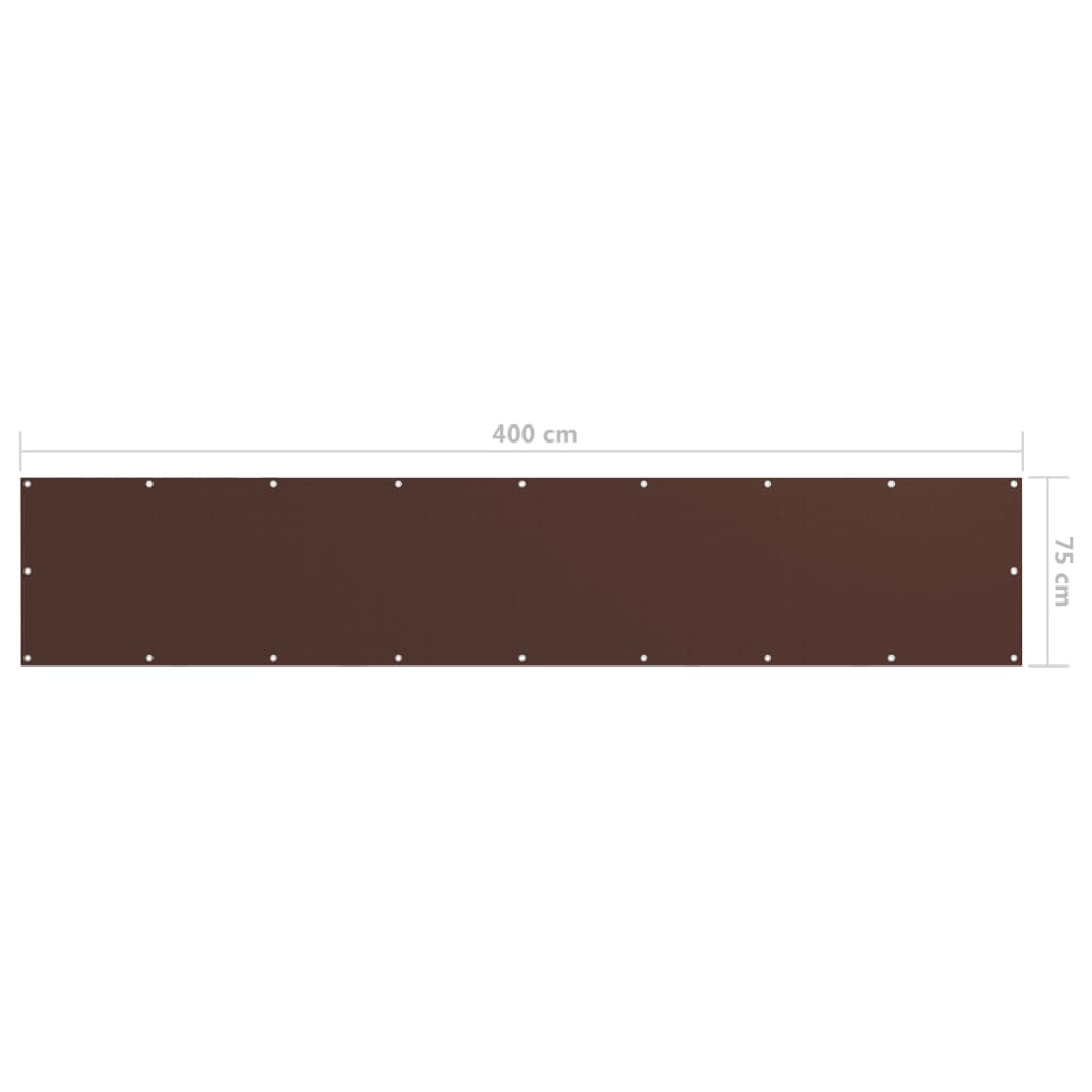 Balkon-Sichtschutz Braun 75x400 cm Oxford-Gewebe