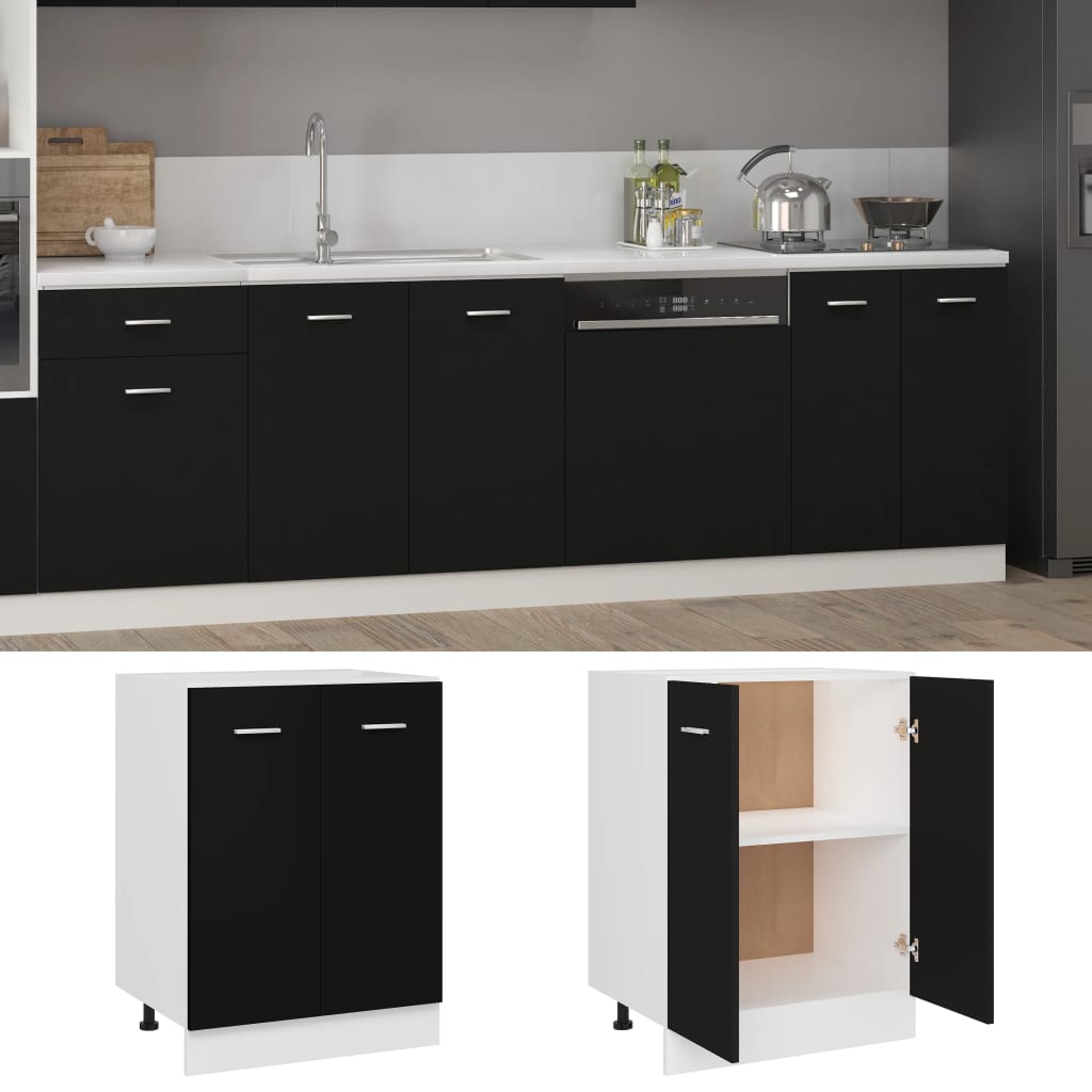 Unterschrank Lyon Schwarz 60x46x81,5 cm Holzwerkstoff