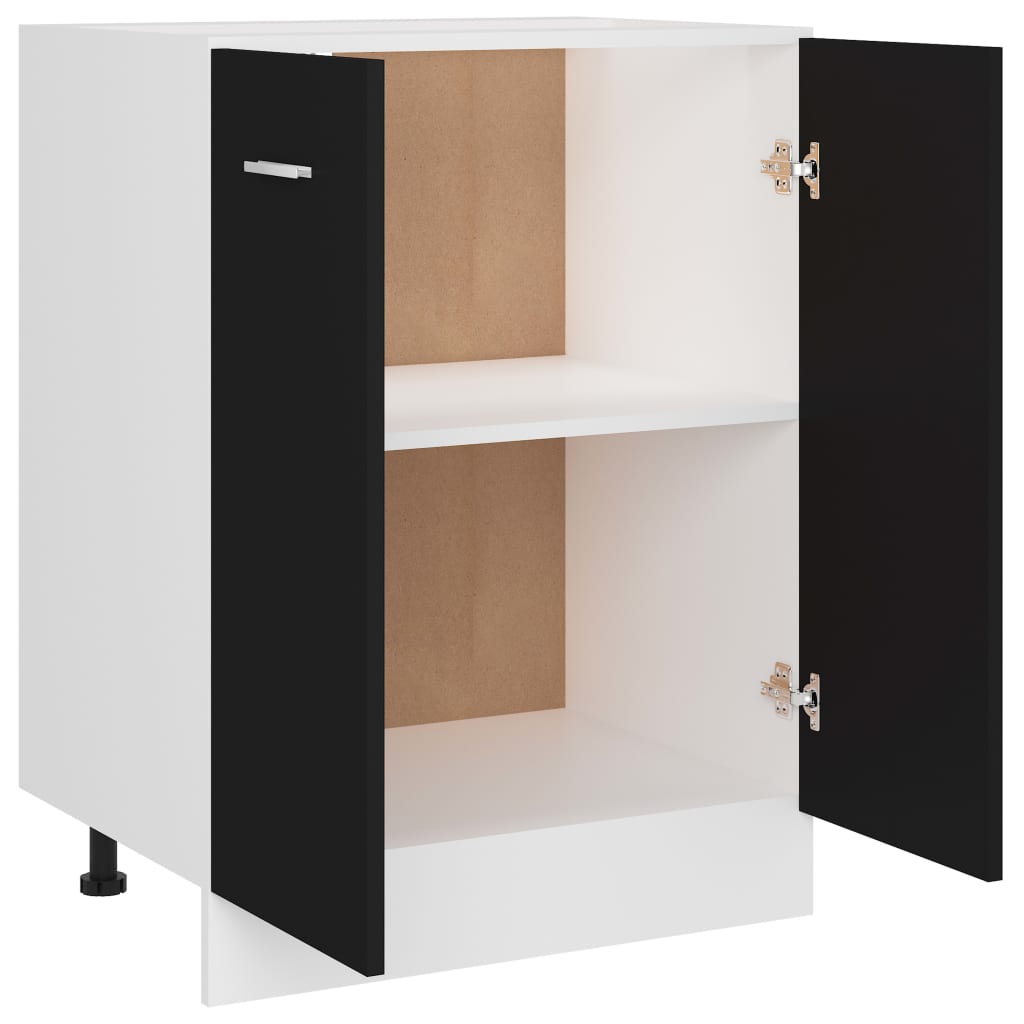 Unterschrank Lyon Schwarz 60x46x81,5 cm Holzwerkstoff