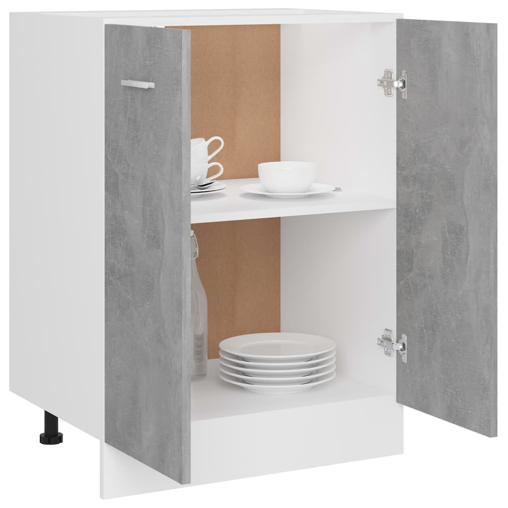 Unterschrank Lyon Betongrau 60x46x81,5 cm Holzwerkstoff