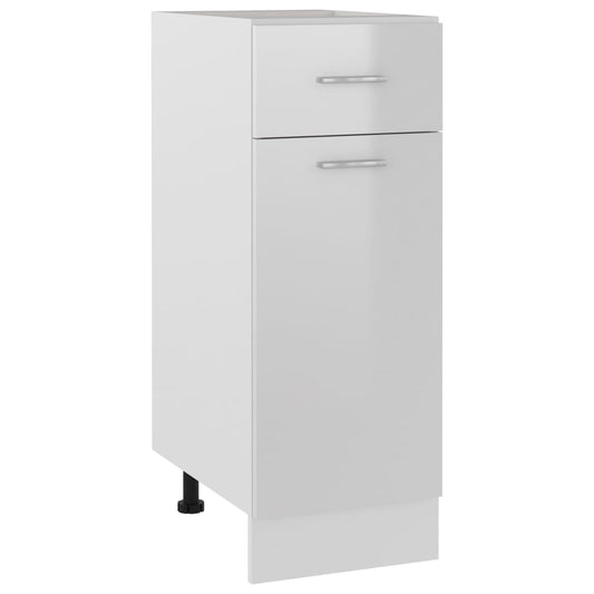 Skuffe underskab højglans hvid 30x46x81,5 cm træmateriale
