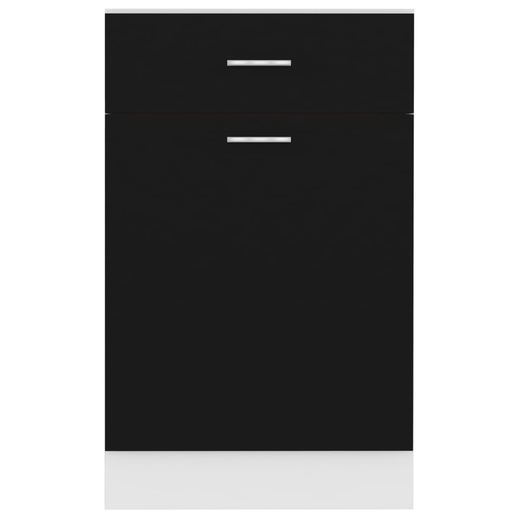 Schubunterschrank Lyon Schwarz 50x46x81,5 cm Holzwerkstoff