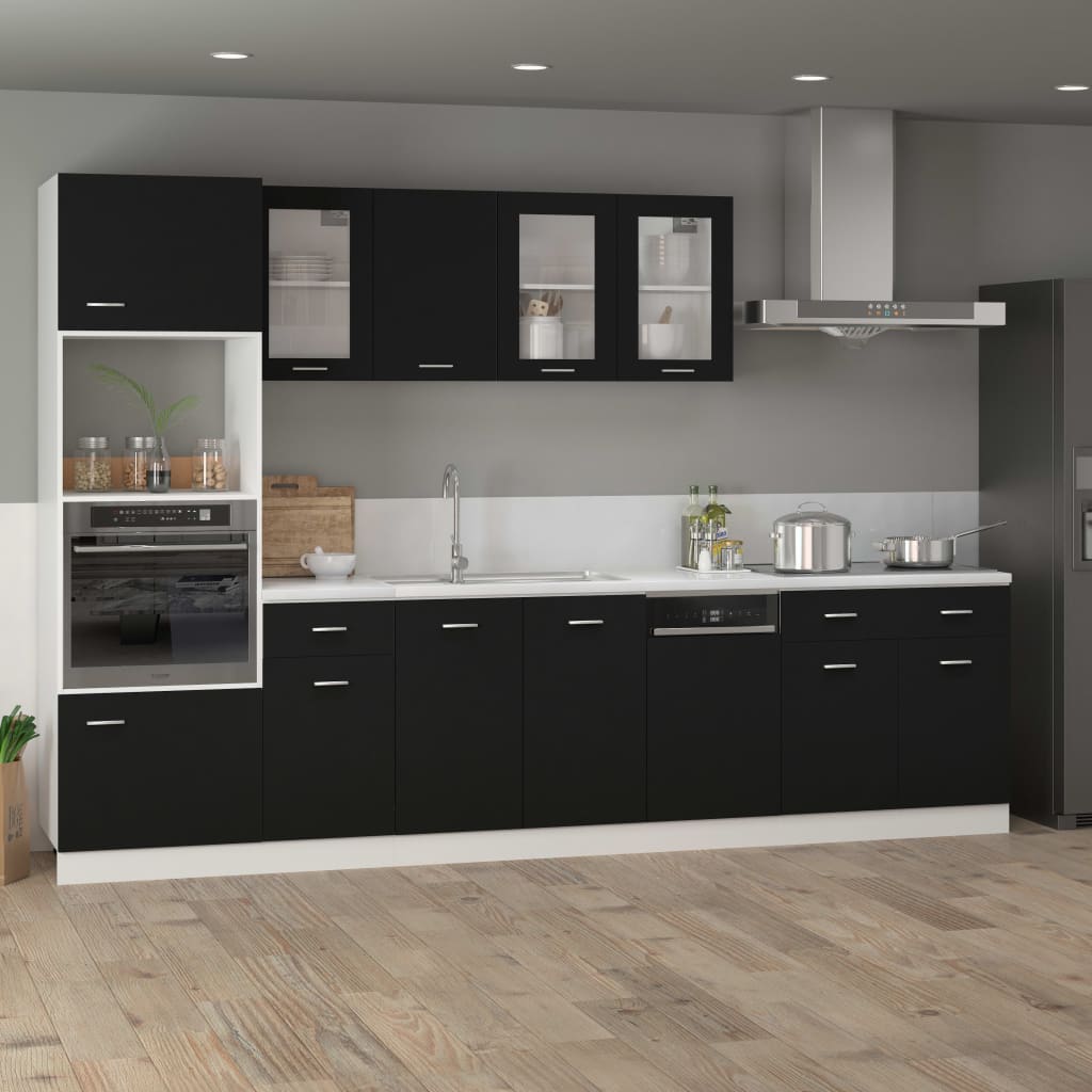 Skuffeskab Sort 80x46x81,5 cm Træ Materiale