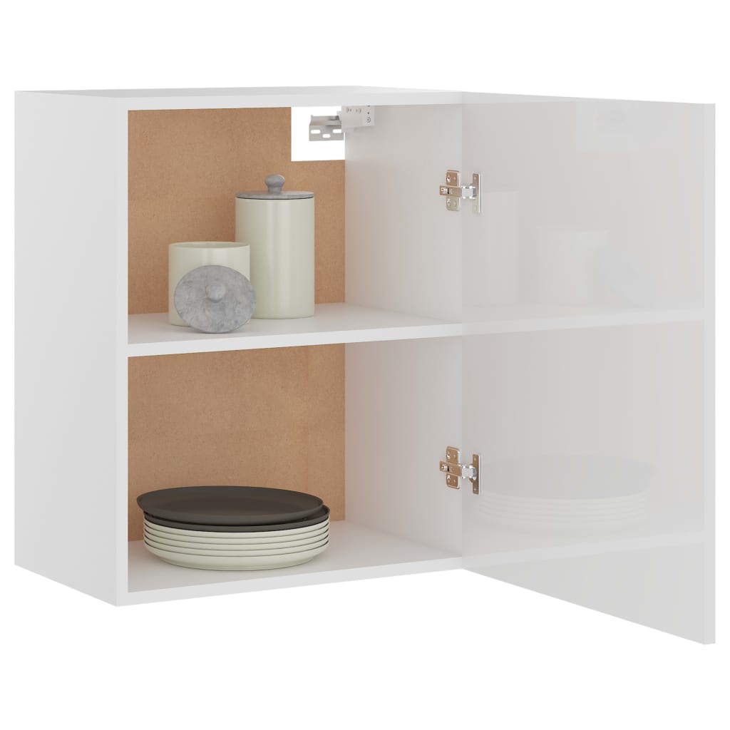 Hängeschrank Lyon Hochglanz-Weiß 50x31x60 cm Holzwerkstoff
