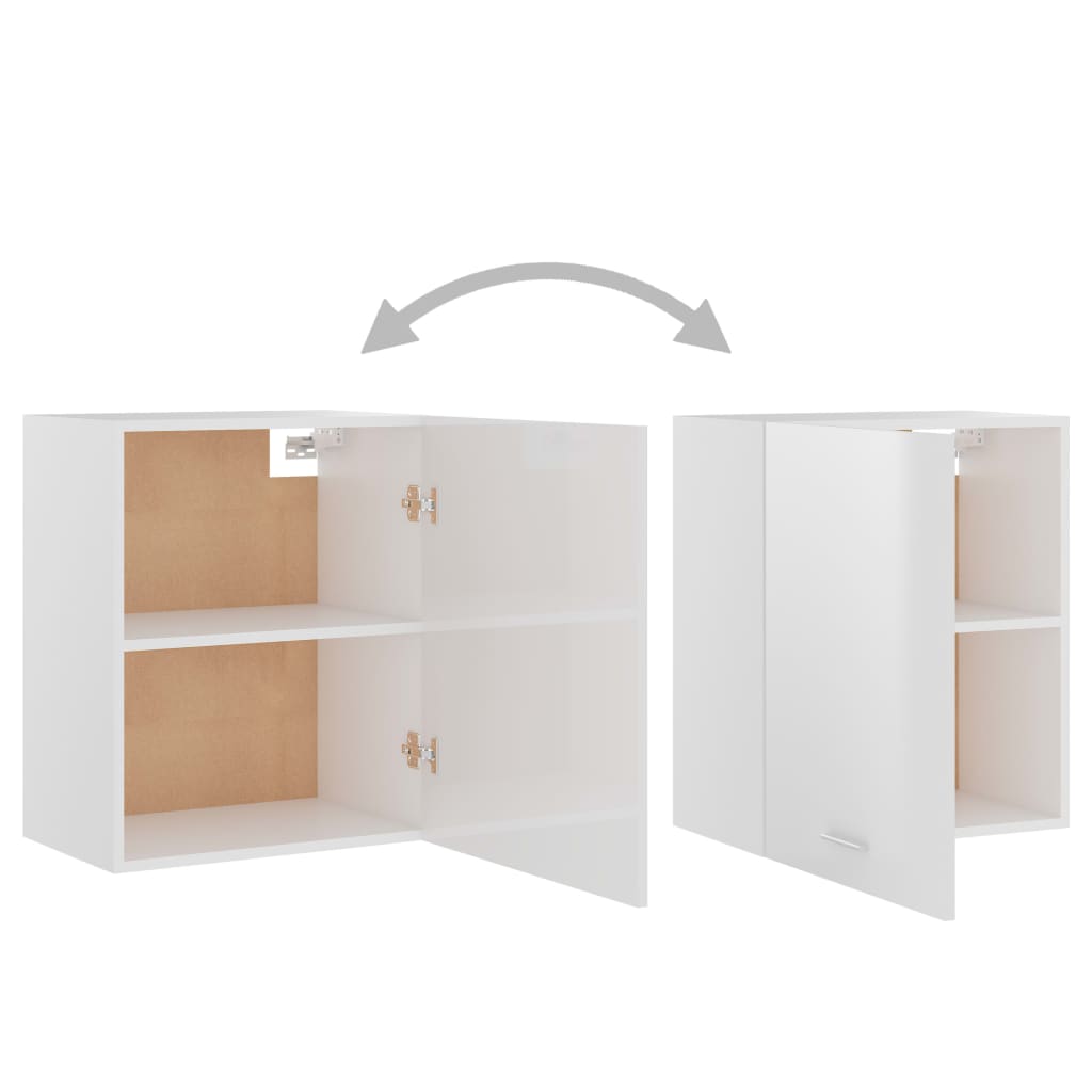 Hängeschrank Lyon Hochglanz-Weiß 50x31x60 cm Holzwerkstoff