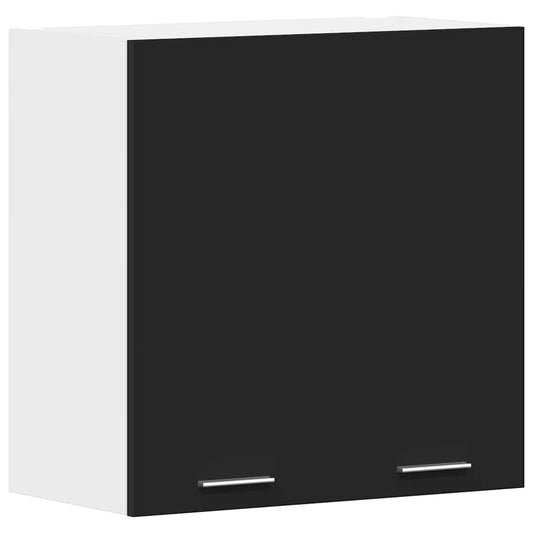 Overskab Sort 60x31x60 cm Træ Materiale